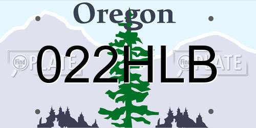 022HLB Oregon License Plate