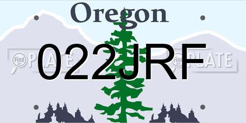 022JRF Oregon License Plate