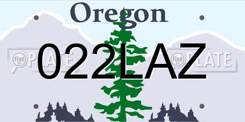 022LAZ Oregon License Plate
