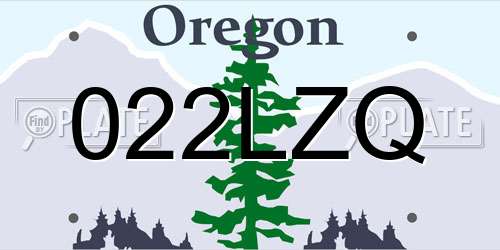 022LZQ Oregon License Plate