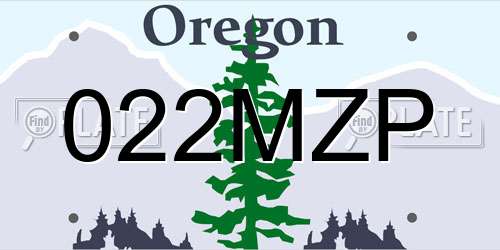 022MZP Oregon License Plate