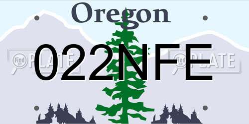 022NFE Oregon License Plate