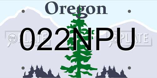 022NPU Oregon License Plate