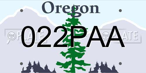 022PAA Oregon License Plate