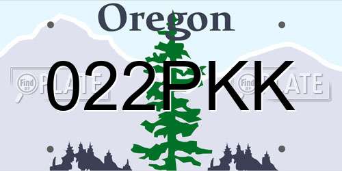 022PKK Oregon License Plate