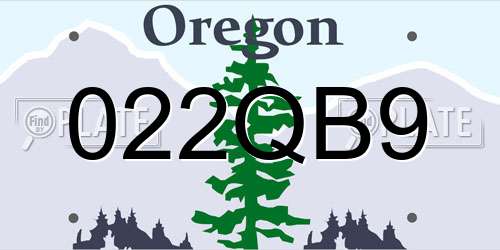 022QB9 Oregon License Plate