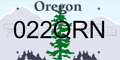 022QRN Oregon License Plate