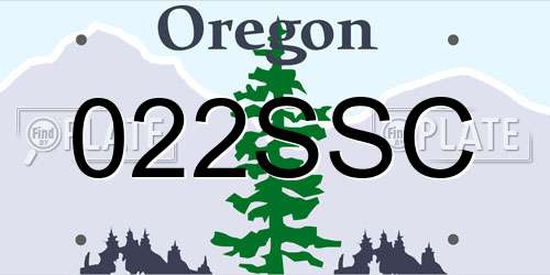 022SSC Oregon License Plate