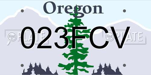023FCV Oregon License Plate