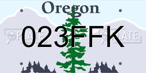 023FFK Oregon License Plate