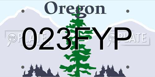 023FYP Oregon License Plate