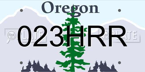 023HRR Oregon License Plate