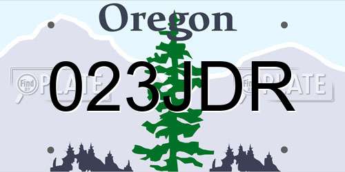 023JDR Oregon License Plate