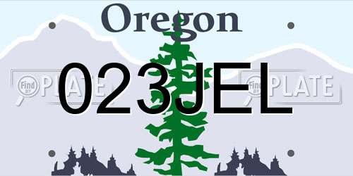 023JEL Oregon License Plate