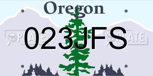 023JFS Oregon License Plate