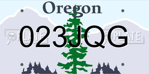 023JQG Oregon License Plate