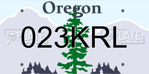 023KRL Oregon License Plate