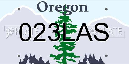 023LAS Oregon License Plate