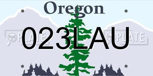 023LAU Oregon License Plate