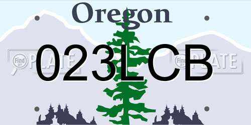 023LCB Oregon License Plate