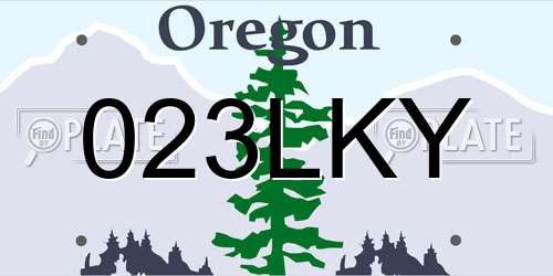 023LKY Oregon License Plate