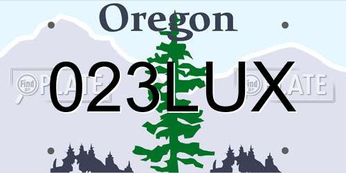 023LUX Oregon License Plate