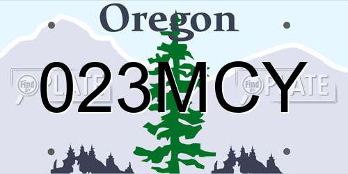 023MCY Oregon License Plate