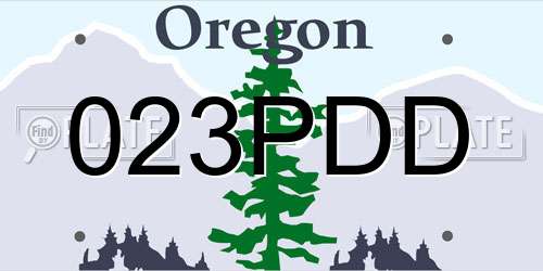023PDD Oregon License Plate