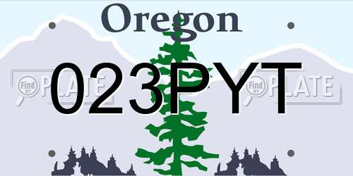 023PYT Oregon License Plate
