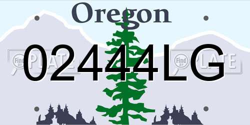02444LG Oregon License Plate