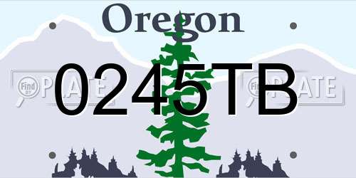 0245TB Oregon License Plate