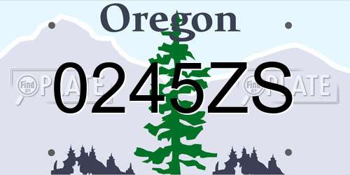 0245ZS Oregon License Plate