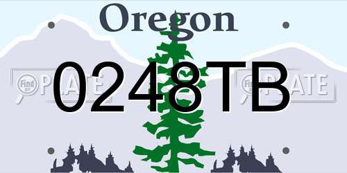 0248TB Oregon License Plate