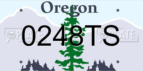 0248TS Oregon License Plate