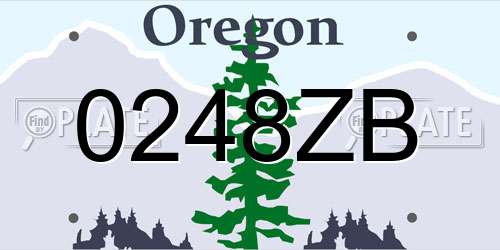 0248ZB Oregon License Plate