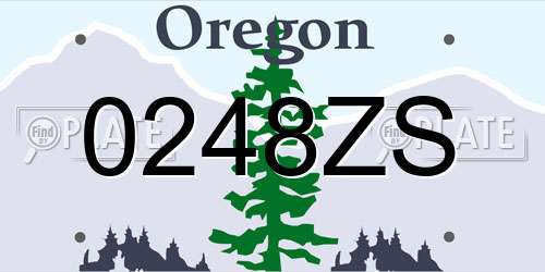 0248ZS Oregon License Plate