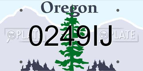 0249IJ Oregon License Plate