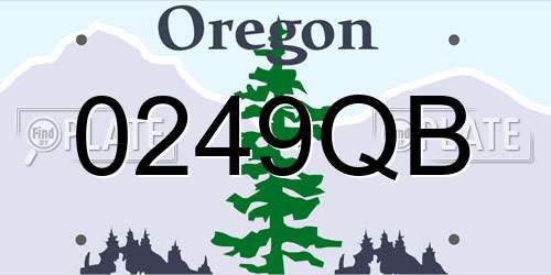 0249QB Oregon License Plate