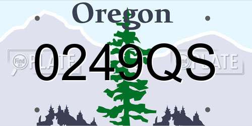 0249QS Oregon License Plate