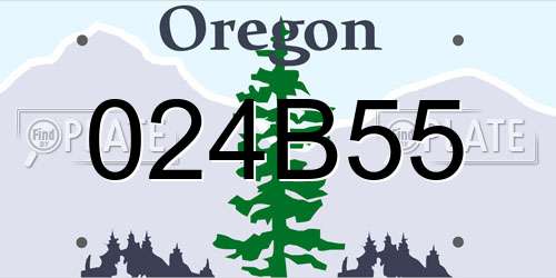 024B55 Oregon License Plate