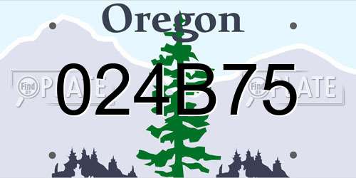 024B75 Oregon License Plate