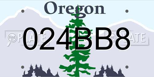 024BB8 Oregon License Plate