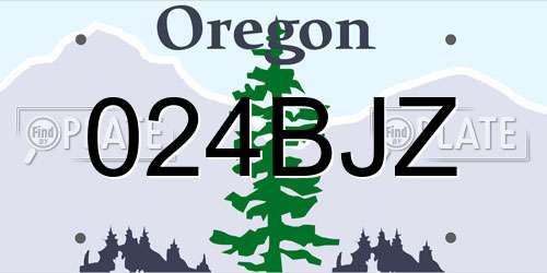 024BJZ Oregon License Plate