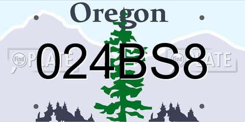 024BS8 Oregon License Plate