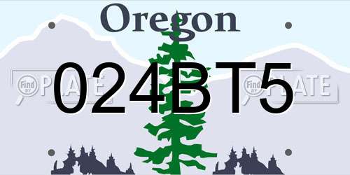 024BT5 Oregon License Plate