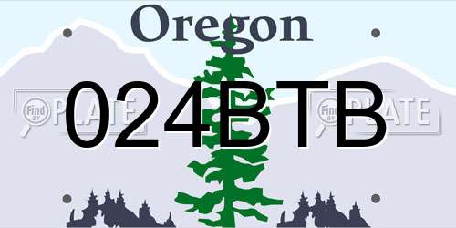 024BTB Oregon License Plate