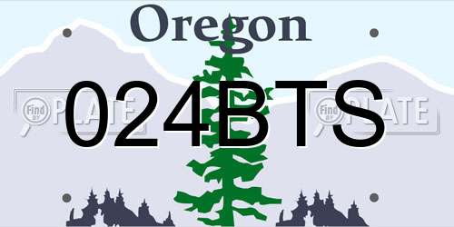 024BTS Oregon License Plate