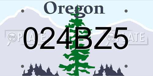 024BZ5 Oregon License Plate