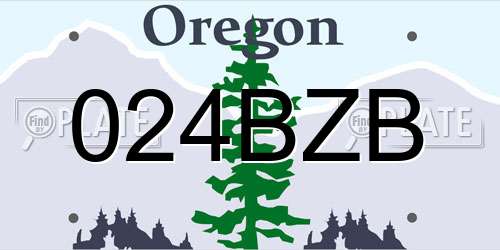 024BZB Oregon License Plate