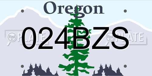 024BZS Oregon License Plate